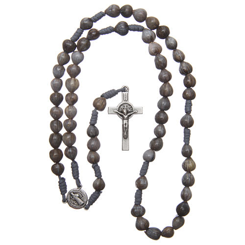 Medjugorje rosary tears of Job in grey rope 4