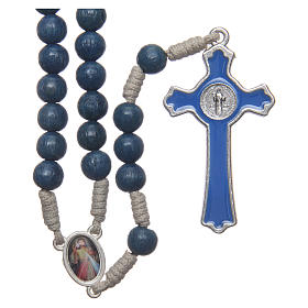 Medjugorje rosary with the four mysteries light blue