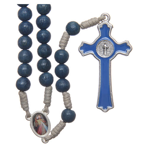 Medjugorje rosary with the four mysteries light blue 2