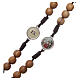Medjugorje rosary Via Crucis with olive wood grains in brown rope s3