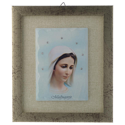 Our Lady of Medjugorje painting in light blue 1