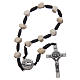 Medjugorje single decade bracelet with stone grains and Saint Benedict crucifix s1
