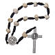 Medjugorje single decade bracelet with stone grains and Saint Benedict crucifix s2