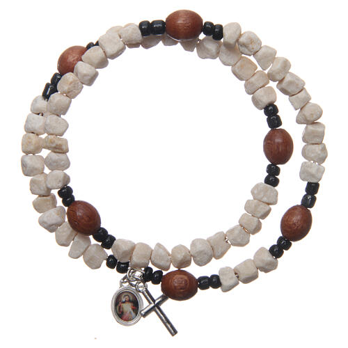 Zehner-Rosenkranz Armband aus Medjugorje mit Steinperlen 2