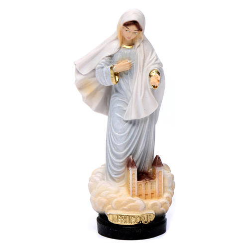 Our Lady of Medjugorje statue 12 cm with grey mantle 1