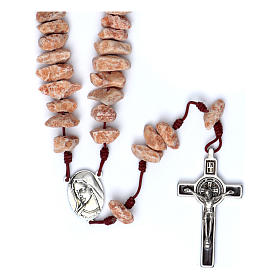 Medjugorje headboard rosary in red stone