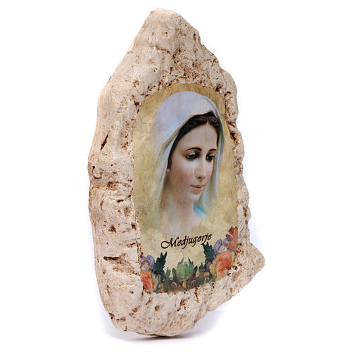 Our Lady of Medjugorje image with gypsum flowers 2