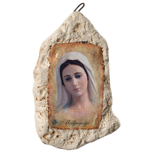 Our Lady of Medjugorje image with gypsum flowers 4