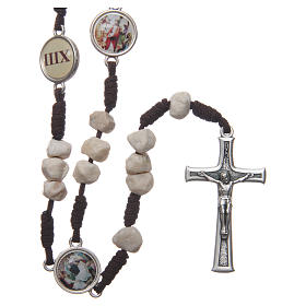 Medjugorje rosary Via Crucis with stone grains and brown rope