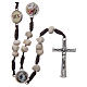 Medjugorje rosary Via Crucis with stone grains and brown rope s1