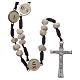 Medjugorje rosary Via Crucis with stone grains and brown rope s2