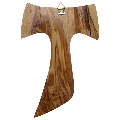 Krzyż Tau drewno oliwne Medjugorie 18x12 cm 2