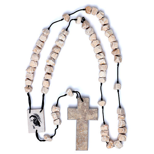 Medjugorje wall rosary in stone and rope 4