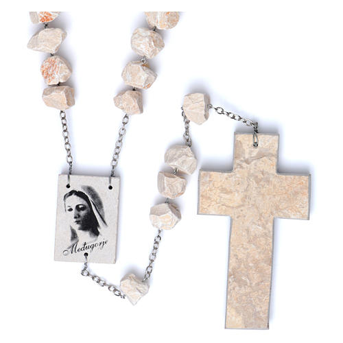 Medjugorje headboard rosary with stone and chain 1