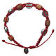 Saint Benedict olive wood bracelet withe cross and red rope s2