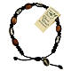 Pulsera madera olivo cruz San Benito cuerda negra s2