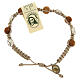 Olive wood bracelet with Saint Benedict cross and beige rope s2