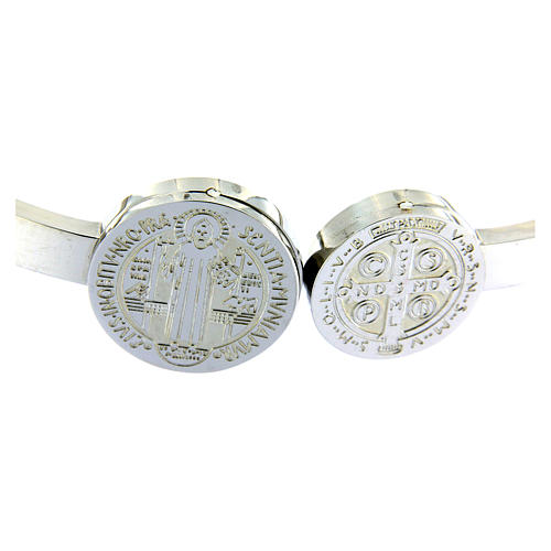 Medjugorje bracelet with cross, Saint Benedict medallion and spring opening 3