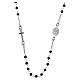 Medjugorje rosary choker in silver with black grains and Jesus medalet s2