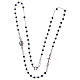 Medjugorje rosary choker in silver with black grains and Jesus medalet s3
