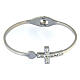 Medjugorje-Armband mit weißem Kreuz Strasssteinen und Elastikband s1