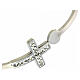 Medjugorje-Armband mit weißem Kreuz Strasssteinen und Elastikband s2
