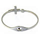 Medjugorje-Armband mit weißem Kreuz Strasssteinen und Elastikband s3