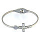 Medjugorje cross bracelet with zircons and spring opening s1
