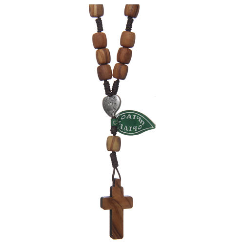 Medjugorje rosary beads with olive wood grains 2