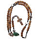 Medjugorje rosary with hearts, olive wood grains and brown rope s4