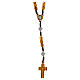 Medjugorje rosary with hearts, olive wood grains and brown rope s1