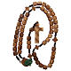 Medjugorje rosary with crosses, olive wood grains and brown rope s4