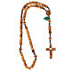 Medjugorje rosary with crosses, olive wood grains and brown rope s5