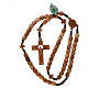 Medjugorje rosary with 7 mm olive wood grains and brown rope s4