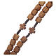 Medjugorje rosary with crosses, 6 mm grains in olive wood and brown rope s3
