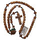 Medjugorje rosary with crosses, 6 mm grains in olive wood and brown rope s4