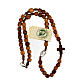 Medjugorje rosary choker with olive wood grains and brown rope s4
