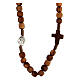Medjugorje rosary choker with olive wood grains and brown rope s2