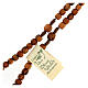 Medjugorje rosary choker with olive wood grains and brown rope s3