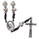 Medjugorje peace rosary beads in stone and black cord. s1
