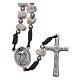 Medjugorje peace rosary beads in stone and black cord. s2