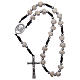 Medjugorje peace rosary beads in stone and black cord. s3
