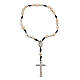 Medjugorje peace rosary beads in stone and black cord. s5