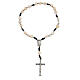 Medjugorje peace rosary beads in stone and black cord. s4