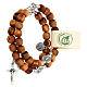 Medjugorje rosary Saint Benedict with spring and olive wood grains s2
