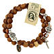 Medjugorje rosary Saint Benedict with spring and olive wood grains s1