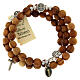 Medjugorje rosary Saint Benedict with spring and olive wood grains s2