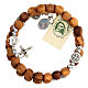 Medjugorje spring bracelet rosary olive wood beads Saint Benedict s1