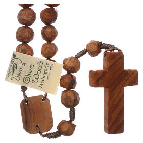 Medjugorje rosary with 9 mm olive wood grains and Our Lady center piece