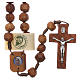 Medjugorje rosary with 9 mm olive wood grains and Our Lady center piece s1